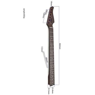 Electric Guitar Neck for Ib Style, 22 Fret 25.5 Inch Maple Rosewood Fingerboard Guitar Parts Replacement image 2