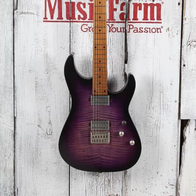 Schecter C-1 Standard Plus Electric Guitar Flame Maple Transparent Purple Burst image 2