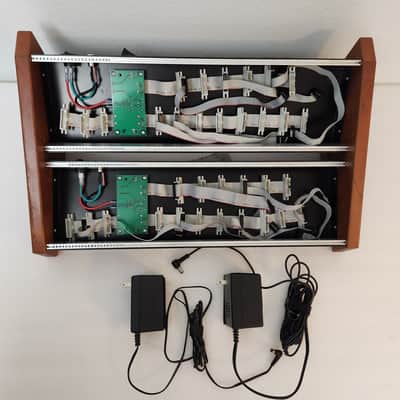 Pittsburgh Modular 90hp / 180hp Eurorack Powered Case + power supply nuts screws euro rack Black & Wood image 1