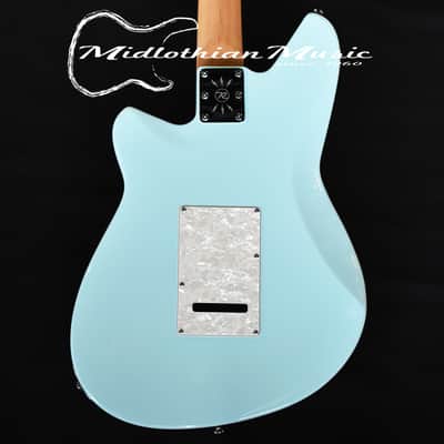 Reverend Six Gun HPP Electric Guitar - Chronic Blue Gloss Finish w/Rosewood Fretboard & Black Pickup Covers image 6
