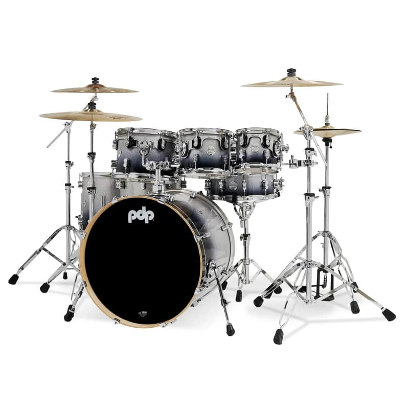 PDP Concept Maple Drum Kit 22-8-10-12-14-16+14in - Silver/Black image 1