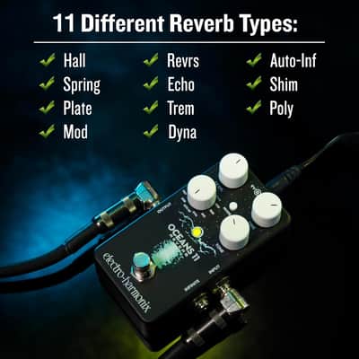 Electro Harmonix Oceans 11 Reverb Guitar Effects Pedal image 8