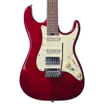 Electric Guitar Soloking MS-11 Classic MKII in Transparent Red with Rosewood FB and 5A Flame Top Nafiri Special Run image 4