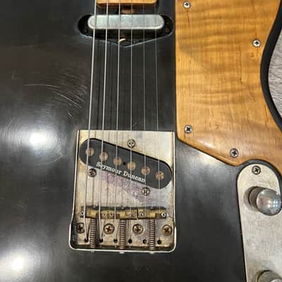 WanderKaueven Custom T-Style Electric Guitar - aged black finish image 4