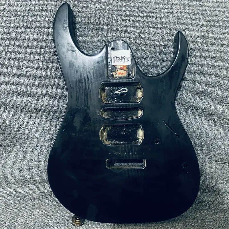 Black Guitar Body with 6 Screw Tremolo Route image 1
