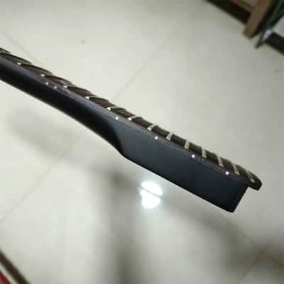 Matte Black Guitar Strat Style Maple Neck, Rosewood 22 Frets Fingerboard, Tree of Life Inlay image 3