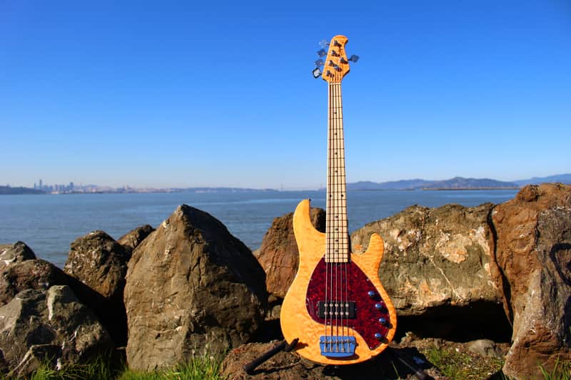 OLP Tony Levin Signature 5-String Bass  Flamed Natural image 1