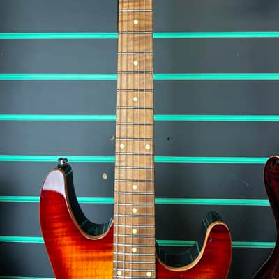 Harley Benton Fusion-III HSS Roasted Flamed Bengal Burst Electric Guitar image 6