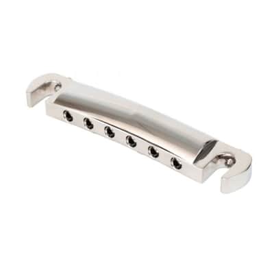 The Savvy Polished Nickel Wraparound Compensated Bridge for 1961 to Current Models by Music City Bridge