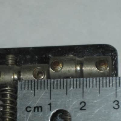 used lightly relic'd Fender Mexican P Bass Vintage Style BRIDGE full assembly Chrome (from 1994) also included is a used set of D'Addario bass strings image 11