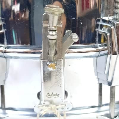Ludwig PRE-SERIAL #402 Supraphonic 6.5x14"Snare Drum Keystone Badge Red Felt 60s image 6