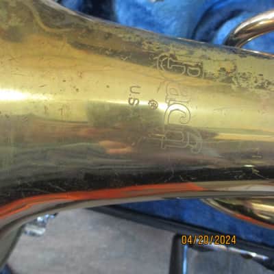 Bach 1106 brand Marching Baritone Horn with case and mouthpiece, Made in USA image 7