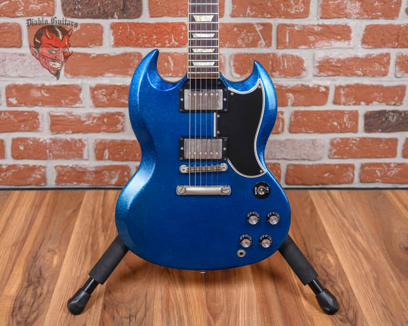 Gibson Custom Shop Les Paul SG Standard Blue Sparkle 2008 w/OHSC image 1
