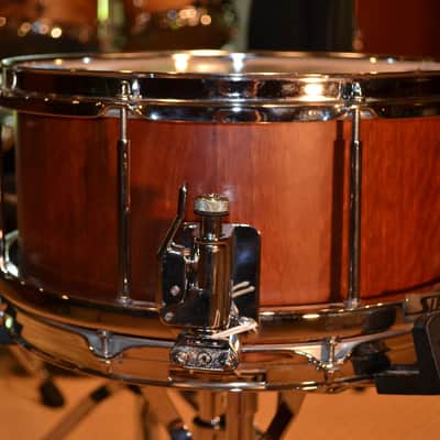 Sleishman 13" Rosegum Block Snare Drum - Full Free Floating Design - Block/Stave Rosegum Shell image 2