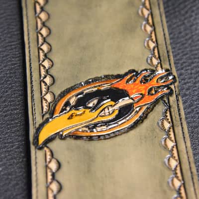 Guitar Leather strap 3.5" Black Crowes this is custom but will show anything can go on a strap image 7