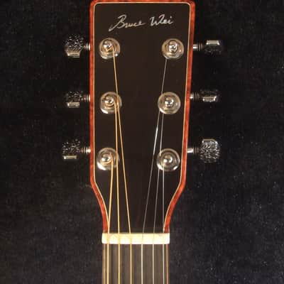 Handmade Cutaway Travel Guitar Solid Spruce, Indian Rosewood, Cat Inlay, Soft-bag Bruce Wei LTG-001 image 2