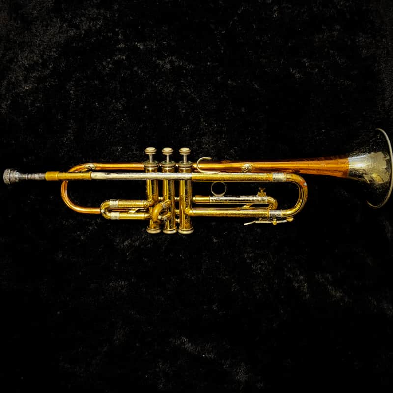 Holton 608 Super Collegiate 1958 - (Courtois-style external top-sprung pistons) Bi-metal bell with red brass stem and nickel flare and yellow brass body with nickel accents image 1