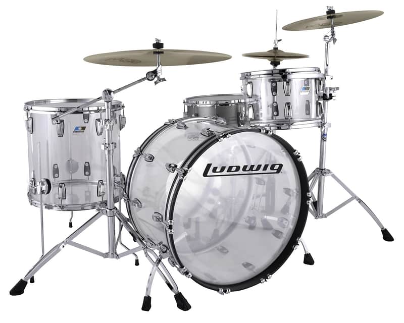 Ludwig *Pre-Order* Vistalite Clear Custom 14x24/16x16/8x12 Acrylic Kit Drums Shell Pack | Made in the USA | Special Order | Authorized Dealer image 1