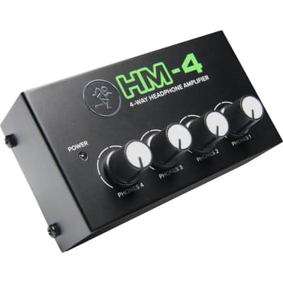 Mackie HM-4 4-Way Headphone Amplifier, Bundle with TAPH100 Headphones and 1/4" TRS Male Cable image 1