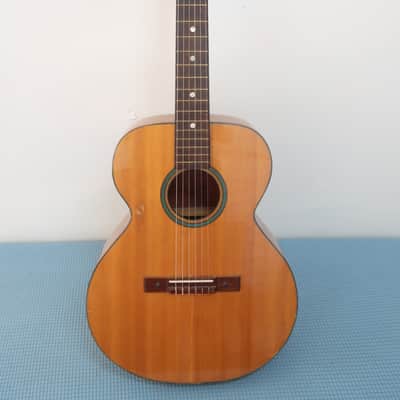 Vintage 1960-70s Kay Classical Acoustic Natural Guitar Clean Harmony Rare Jumbo Shape ?! A Jumbo Classical! Well Made Heavy Thick Tortoise Double Binding image 1