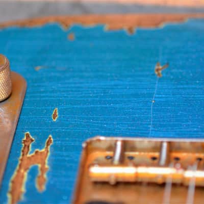 American Fender Telecaster 2019 Custom Heavy Relic Nitro Blue Sparkle image 17