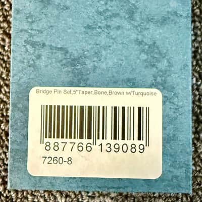Taylor Bridge Pin 6 Piece Set 5” Taper Brown Bone with Turquoise 7260-8 image 3