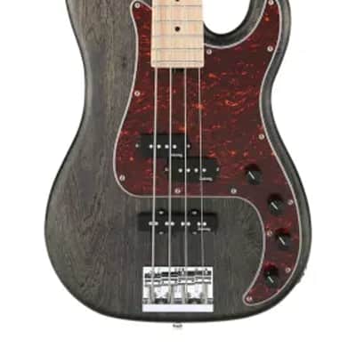 Sadowsky MetroLine 21-Fret Hybrid P/J Bass-Swamp Ash Body-4 String-Nirvana Black Transparent Satin image 2