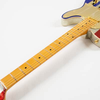 Fender Buck Owens Telecaster Electric Guitar - Red, Silver, and Blue Sparkle image 7