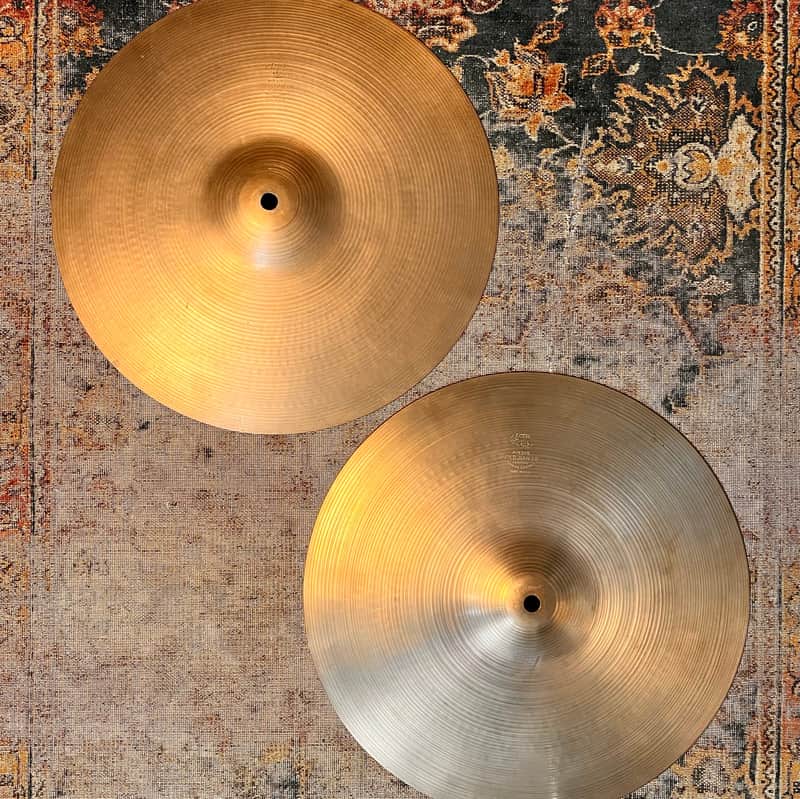 Vintage Zildjian 1960s New Beat 14” Hihats 912 1284 g LIGHT! AMAZING Tone! EARLY NEW BEATS image 1
