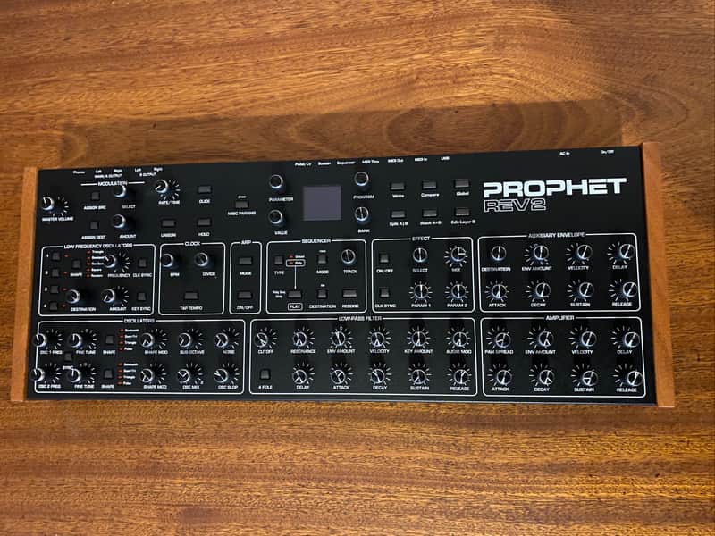 Sequential Prophet Rev2 Desktop 8-Voice Polyphonic Synthesizer 2018 - Present - Black with Wood Sides image 1