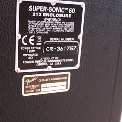 FENDER "Super Sonic 22 Head + Supersonic 60w 2 X 12 Black Stack" image 5