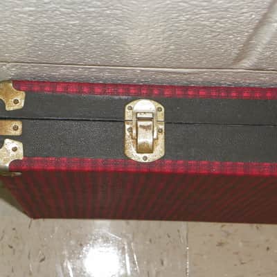 1960's*TEISCO-KENT-*RED PLAID*GUITAR CASE*BARITONE?BASS INTERIOR 43"x21.5"x13.5" image 6