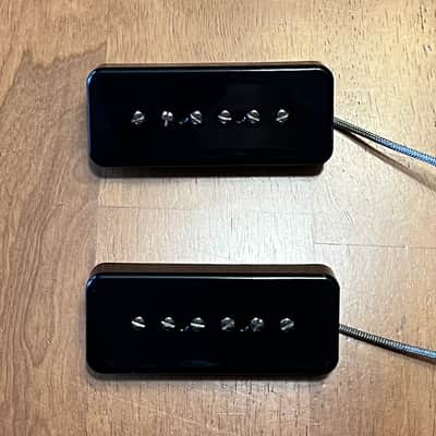 Good Land Pickups: Pouncers P-90 Alnico 2- Soapbar Black Set image 2