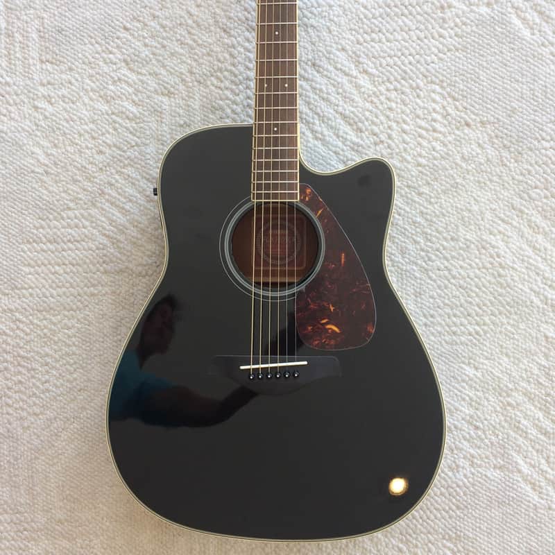 Yamaha FGX720SCA Folk Acoustic-Electric Guitar Black image 1