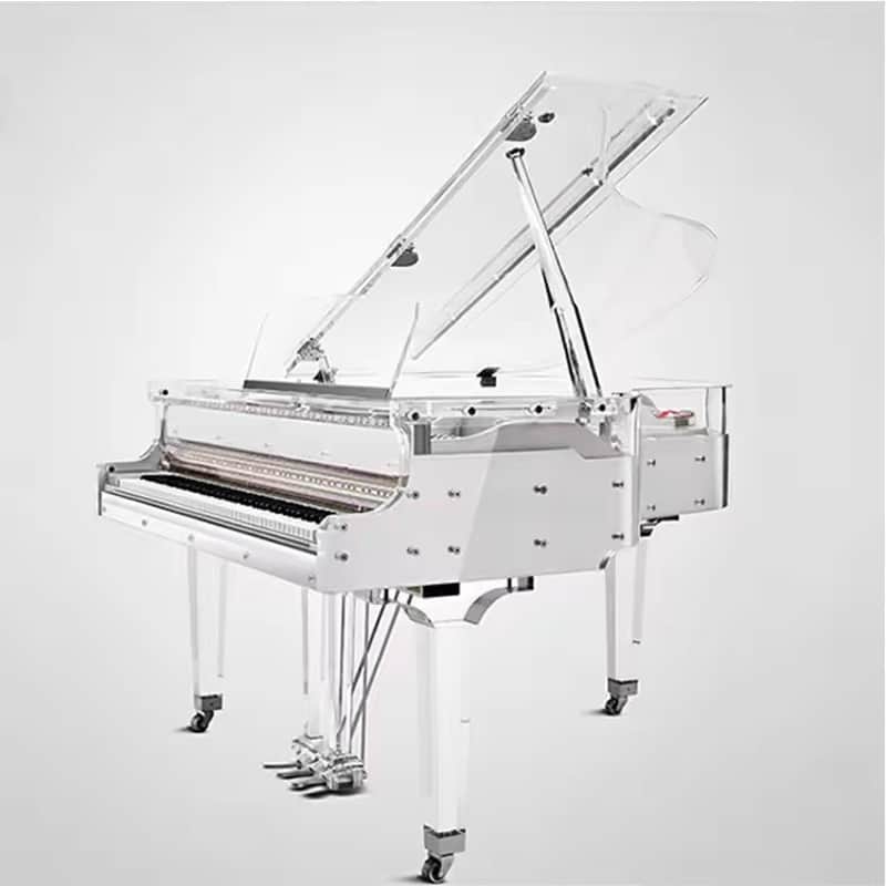 SCHONA 186 Luxury Mechanical Crystal Grand Piano 88 Keys Solid Wood Transparent Acrylic 10-Year Warranty 92% Transmittance image 1