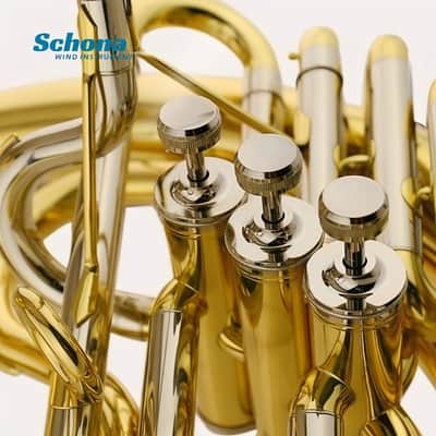 SCHONA SHM-11 Three-button Lacquer Gold Finish White Copper Tuning Slide Sousaphone in Bb Suitable image 4