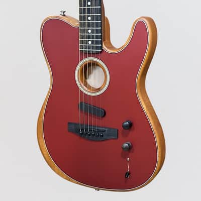 Fender American Acoustasonic Telecaster USA Acoustic Electric Guitar - Red image 3