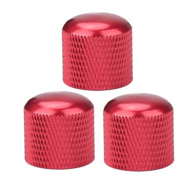 3pcs Red Metal Guitar and Bass Control Knobs Set image 1
