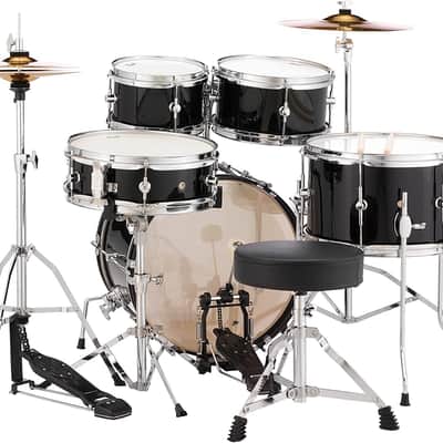 Pearl Roadshow Jr. 5-Piece Drum Set with Hardware and Cymbals - Jet Black (RSJ465C/C31) image 2