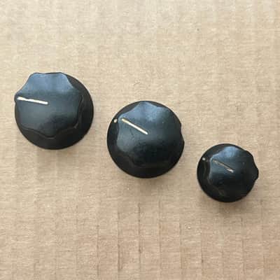 Vintage Fender Jazz Bass Knobs 1960s-1970s - Black image 1