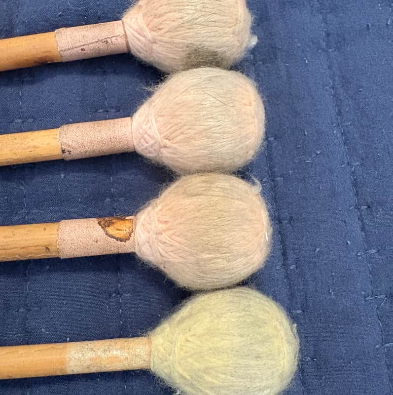 Deschler Marimba Mallets #3 & #1 1990s? - Rattan image 1