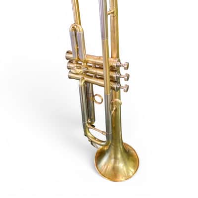 SVintage Soviet Bb Trumpet “Pompovaya Truba” No. 3461 — Moscow Musical Instrument Factory — 1970s — Brass & Silver Finish with Original Velvet Case image 4