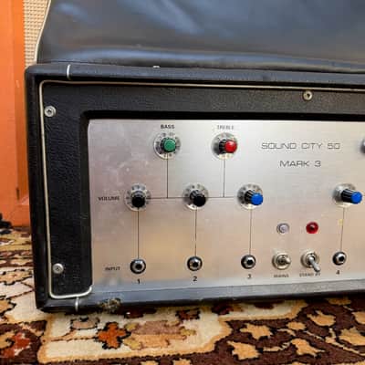 Vintage 1960s Sound City 50 Mark 3 PA EL34 Partridge Valve Amplifier Head CLEAN image 3