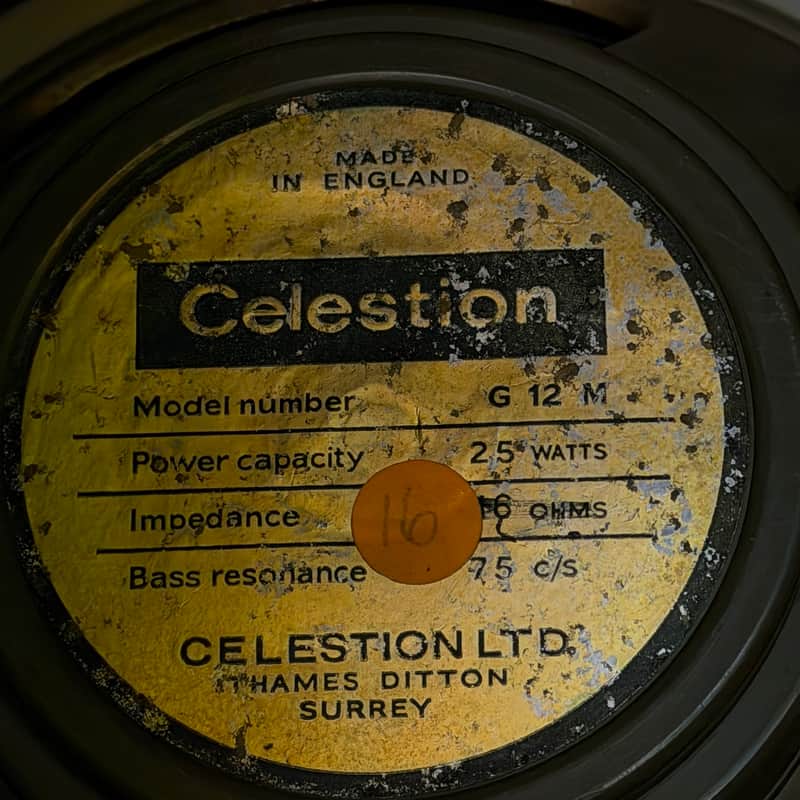 CELESTION THAMES DITTON SURREY PRE-ROLA Green Back G12M-25 16ohm Re-Cone Speaker image 1