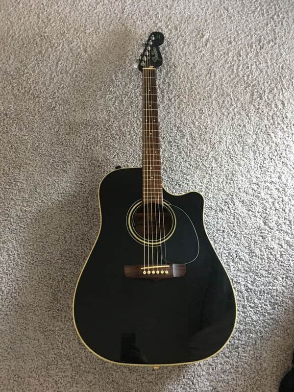 Immagine Fender La Brea California Series Black Rare Vintage Acoustic Electric Guitar - 1