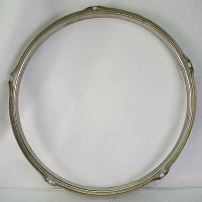WFL 13" 5Lug Nickel-BRASS Tom Drum Rim/Hoop Triple-Flange Vintage 40s NOB Ludwig image 5