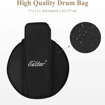 14"X 5.5" Snare Drum Set Kit Drum Sticks, Snare Drum Stand, Mute Pad, Snare Drum Gig Bag Black image 7