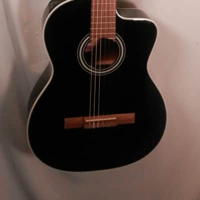 Takamine GC2 CE BLK Nylon Classical Cutaway Acoustic Electric Guitar Black NEW image 2