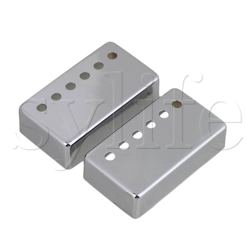 Chrome Metal Guitar Humbucker Pickup Covers Set image 1