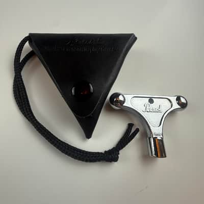 Pearl K025 Drum Key w/ Black Leather Pouch 1990s - Chrome image 5